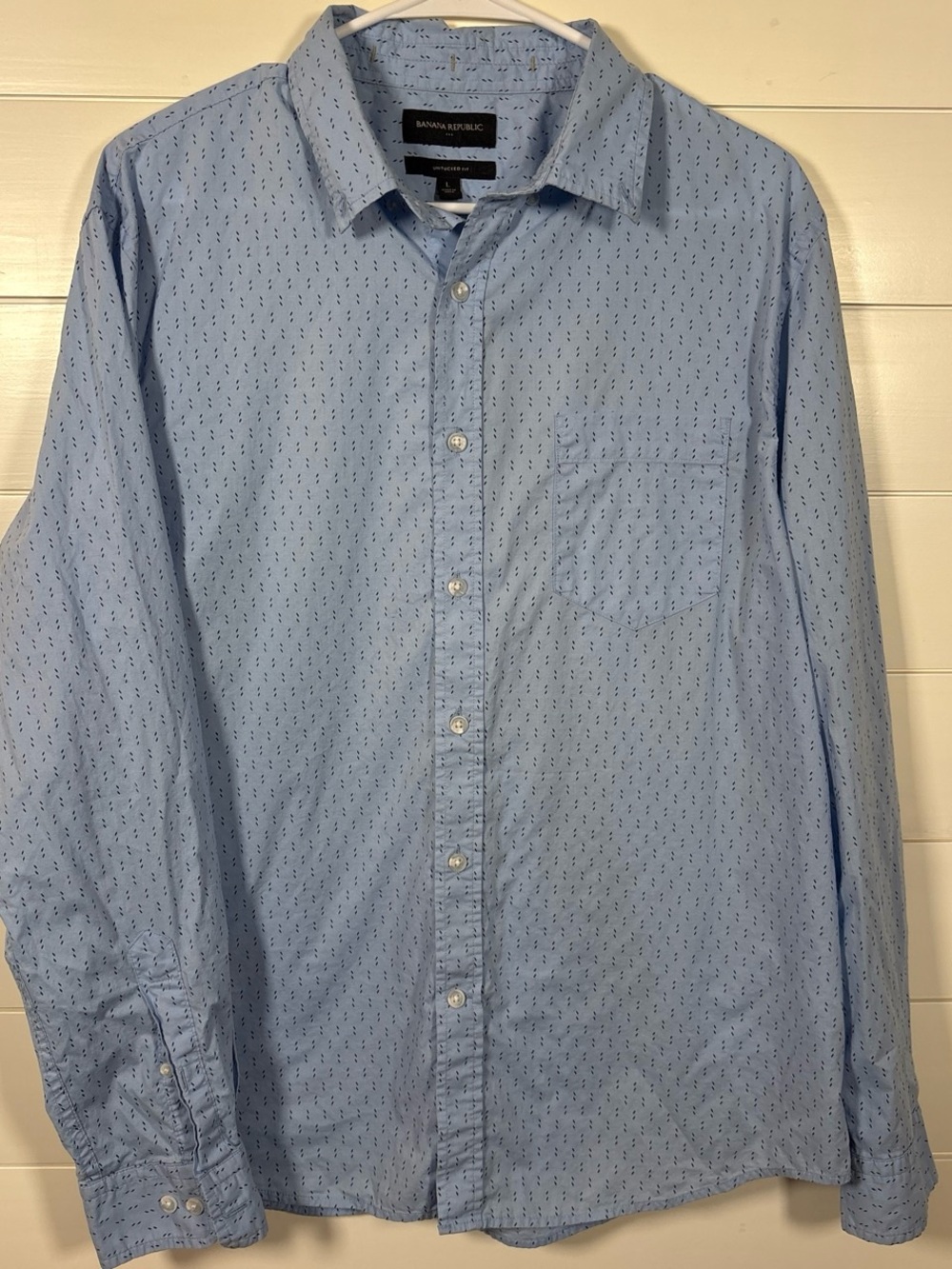Banana Republic Sky Blue Microdot Button-Up Shirt